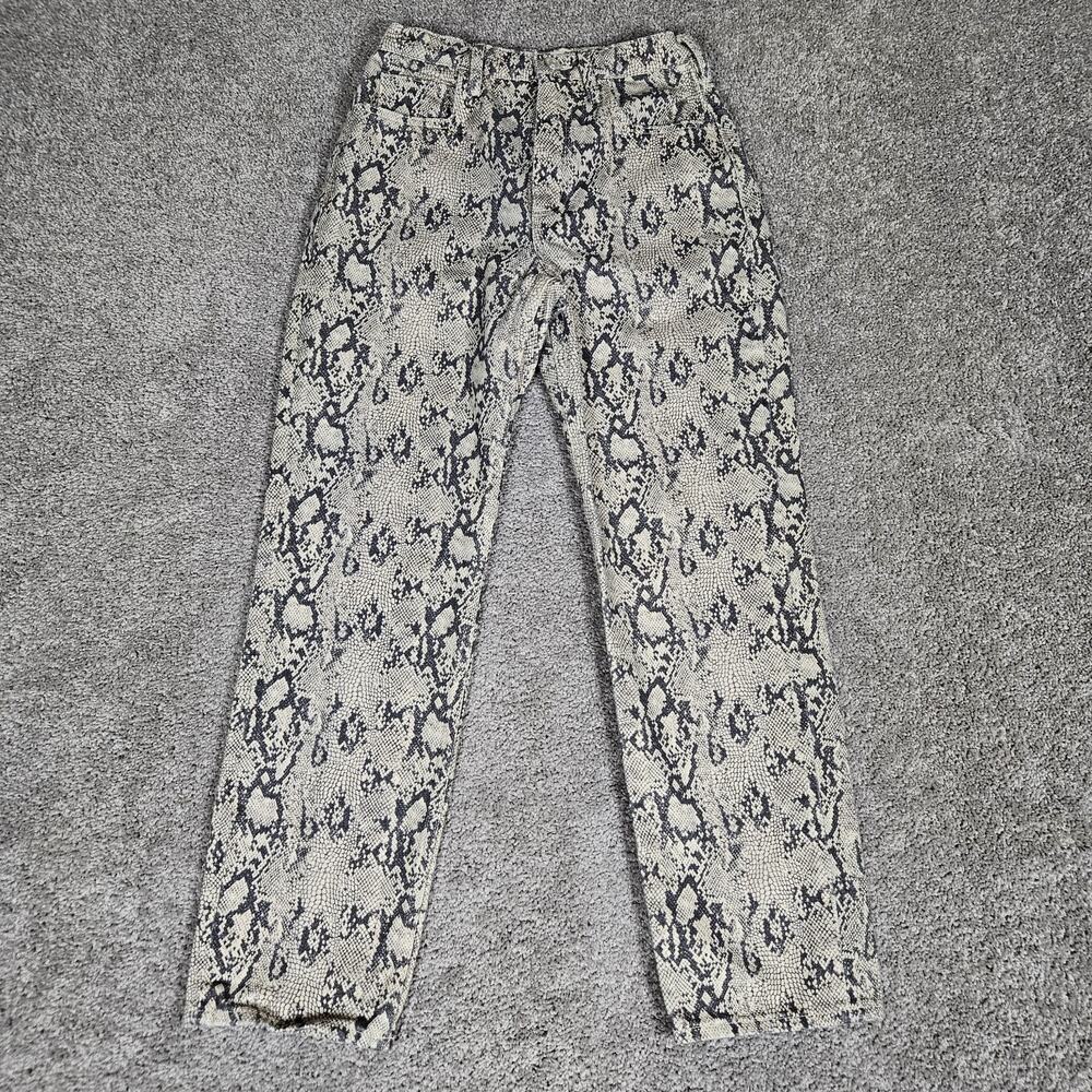 FRAME Jeans Women's 26 Beige Le High N Tight Straight Python Print
